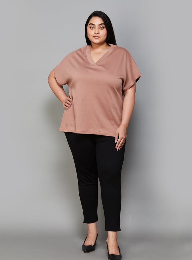 NEXUS Women Solid V-Neck Top