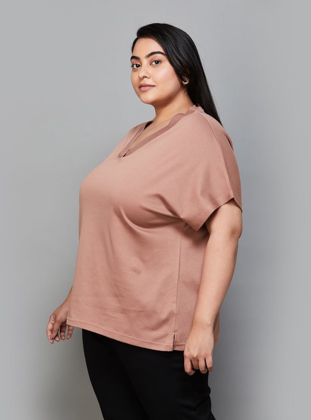 NEXUS Women Solid V-Neck Top
