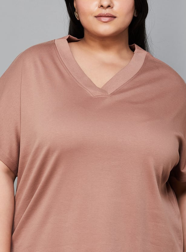 NEXUS Women Solid V-Neck Top