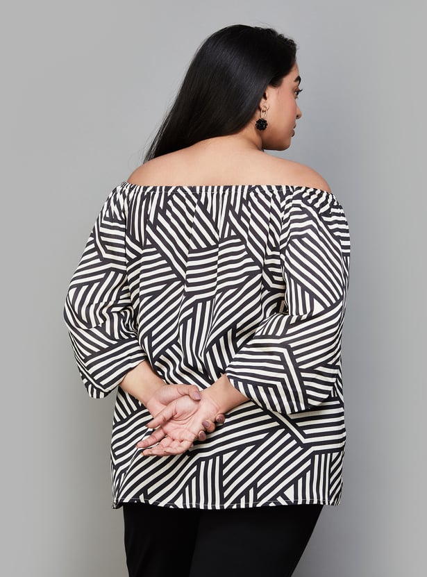 NEXUS Women Striped Off-Shoulder Neck Top