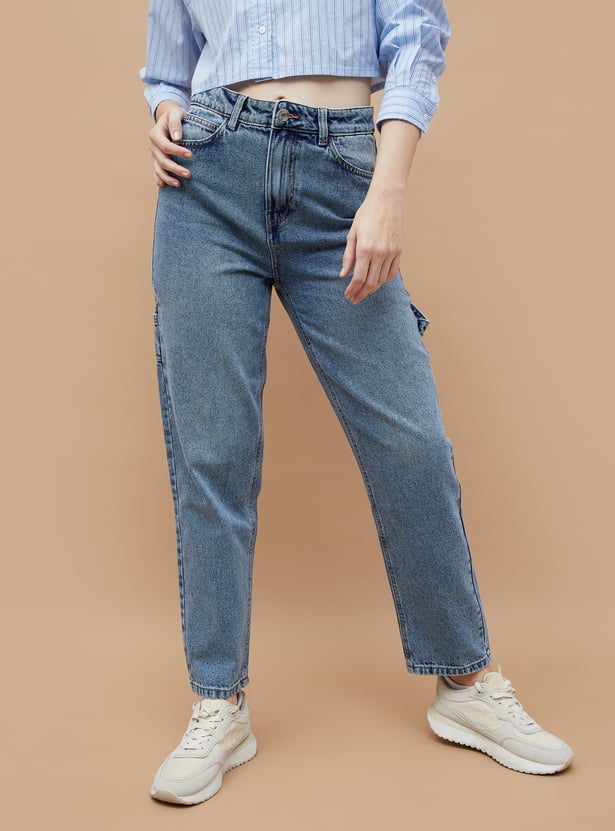 GINGER High Rise Mom Fit Jeans