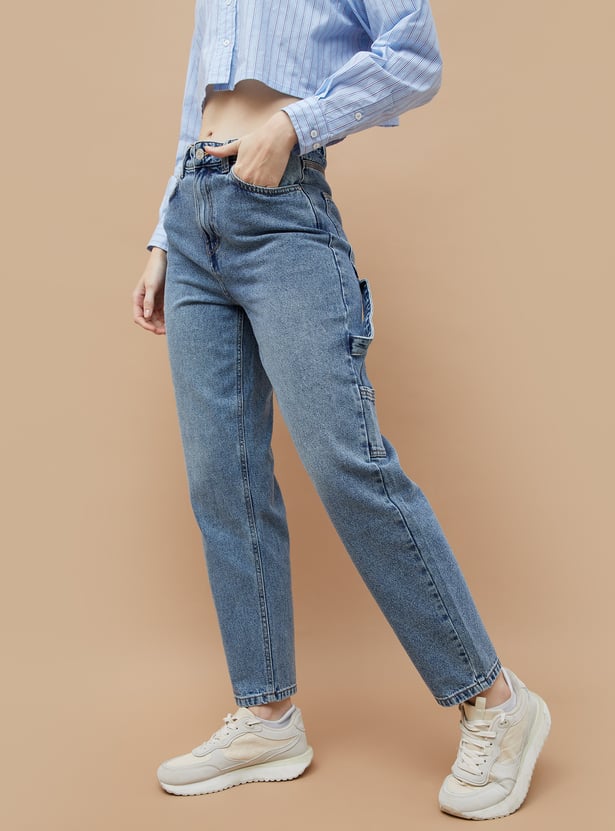 GINGER High Rise Mom Fit Jeans