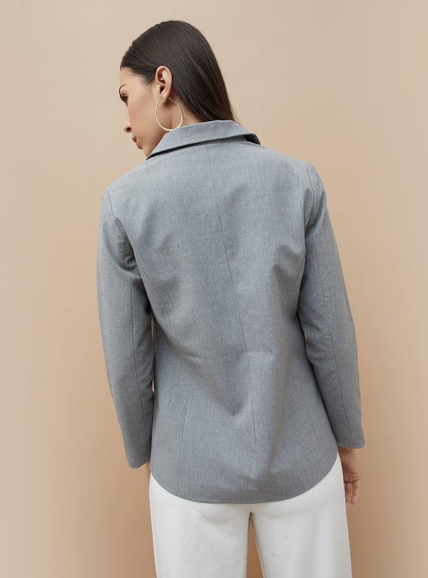 CODE CLASSIC Solid Single Breasted Blazer