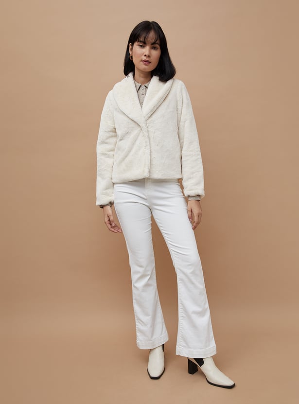 Buy CODE Women Solid Shawl Collar Jacket from CODE at just