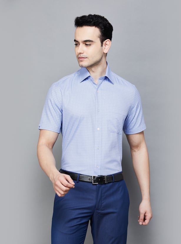 Buy LOUIS PHILIPPE Men Checked Regular Fit Formal Shirt from Louis ...