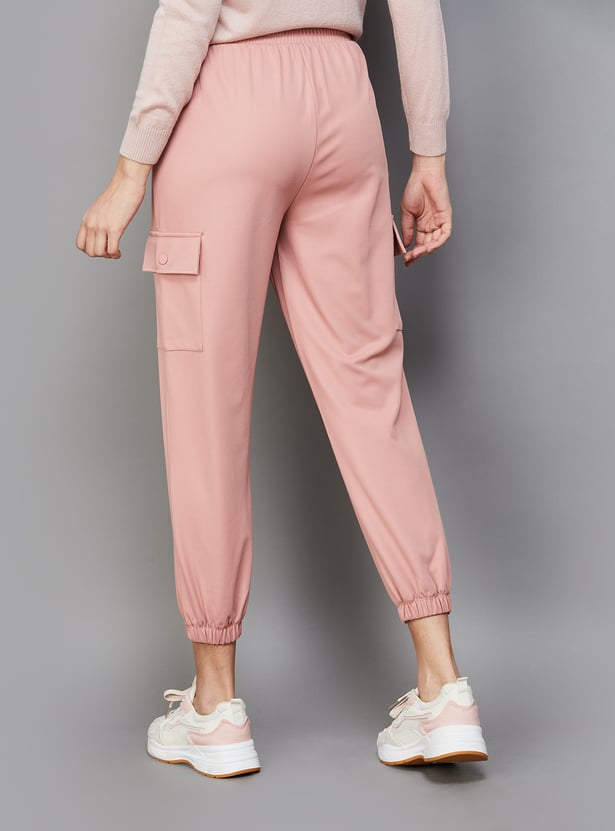 FAME FOREVER Women Solid Relaxed Fit Cargo Joggers