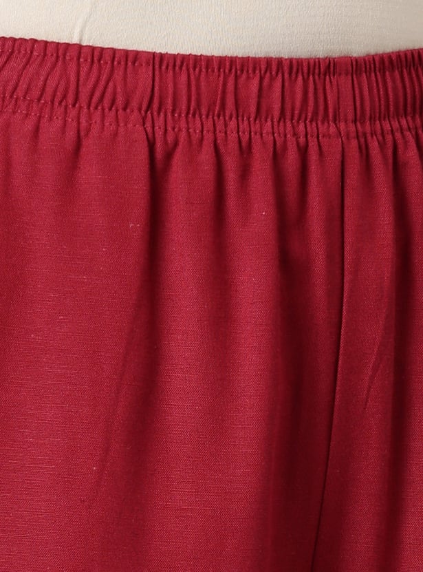 GO COLORS Solid Elasticated Palazzos