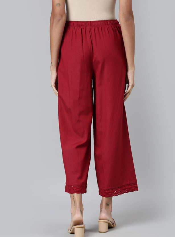 GO COLORS Solid Elasticated Palazzos