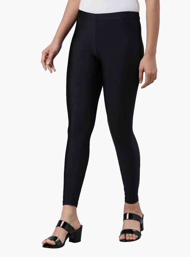 GO COLORS Solid Elasticated Leggings