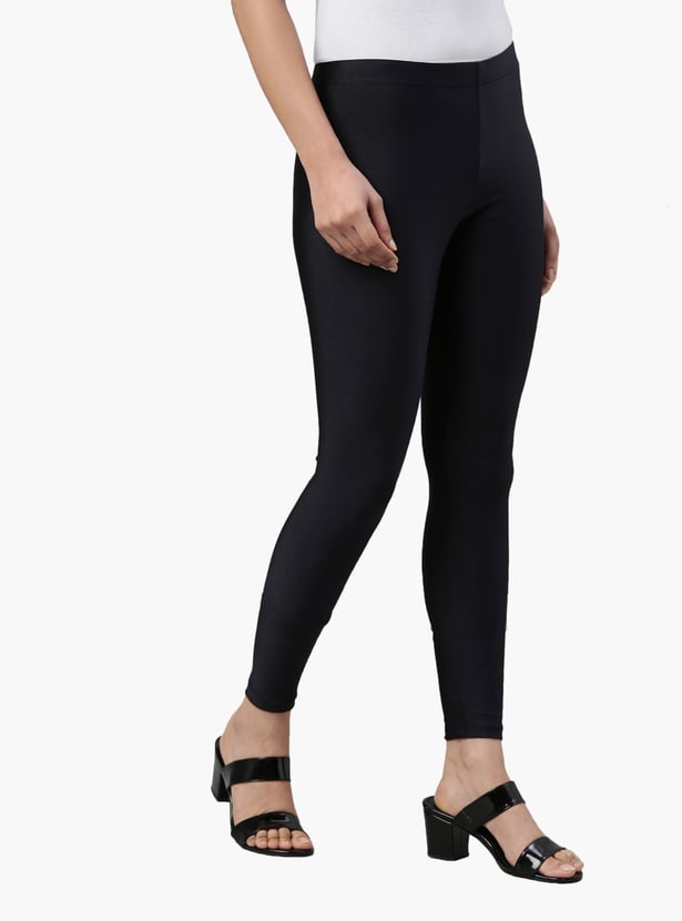 GO COLORS Solid Elasticated Leggings