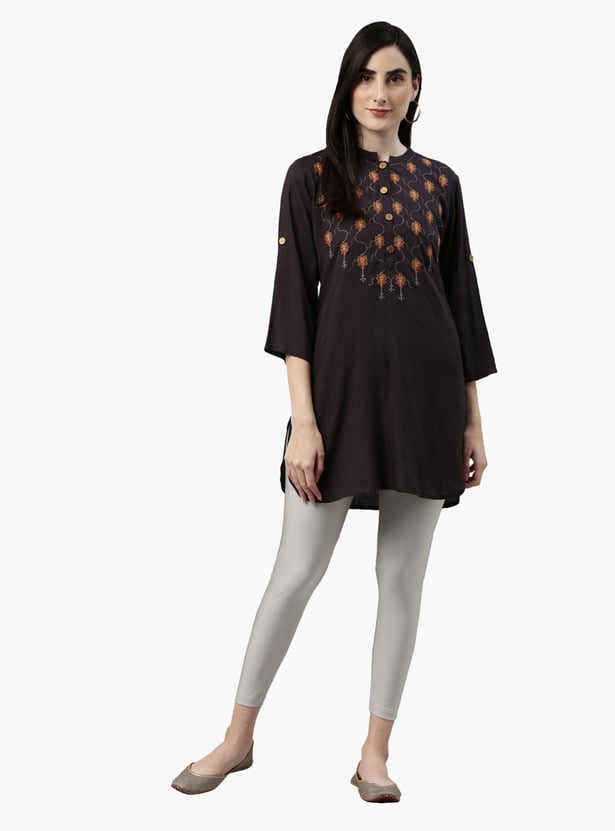 GO COLORS Solid Elasticated Leggings