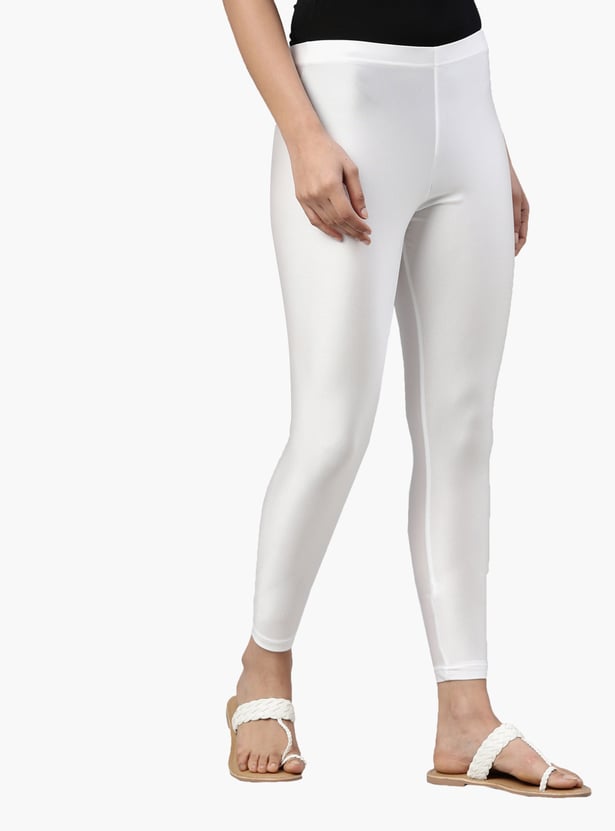 GO COLORS Solid Elasticated Leggings