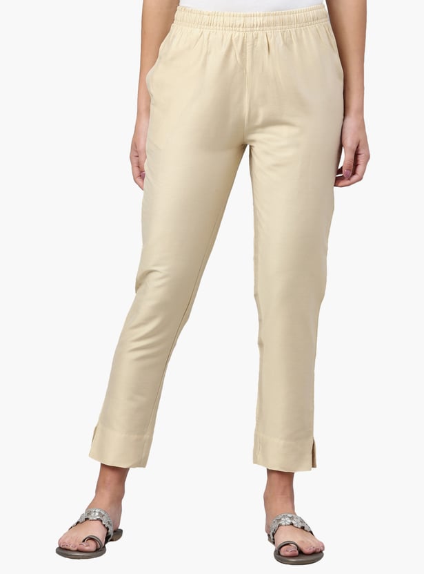 GO COLORS Solid Straight Pant