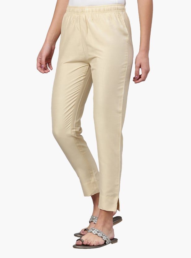 GO COLORS Solid Straight Pant