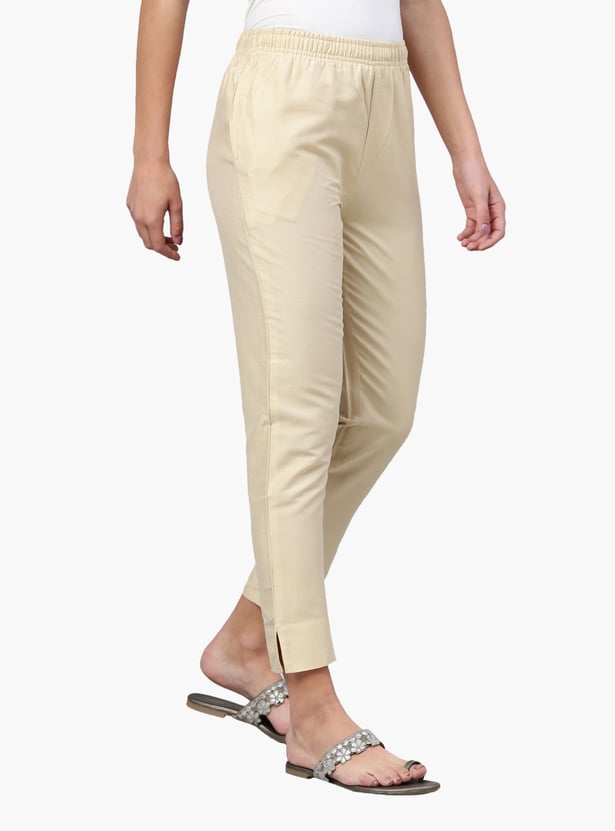 GO COLORS Solid Straight Pant