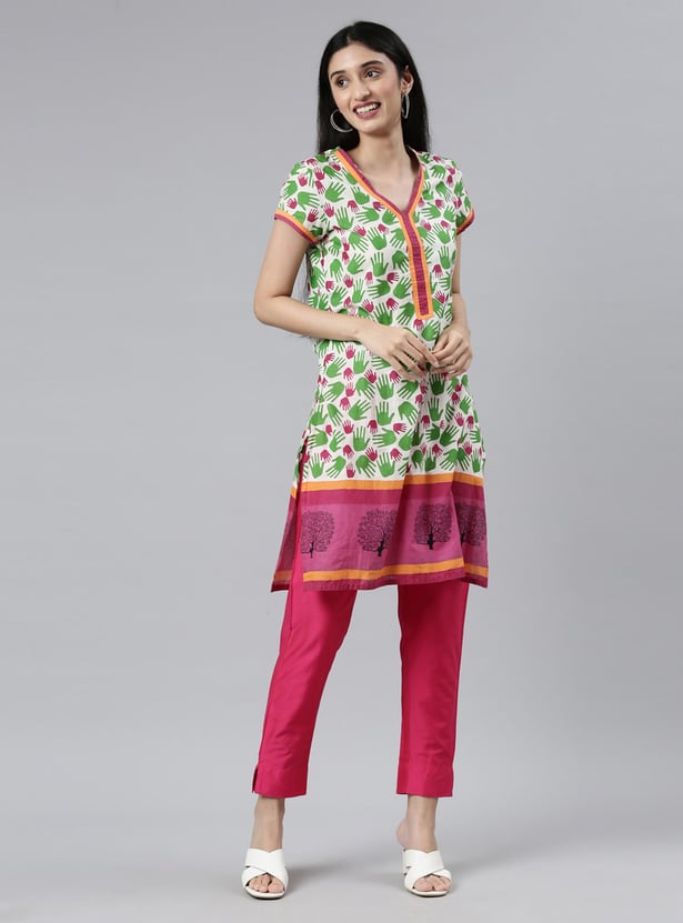 GO COLORS Solid Straight Pant