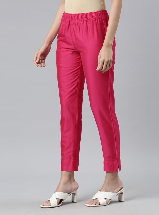 GO COLORS Solid Straight Pant