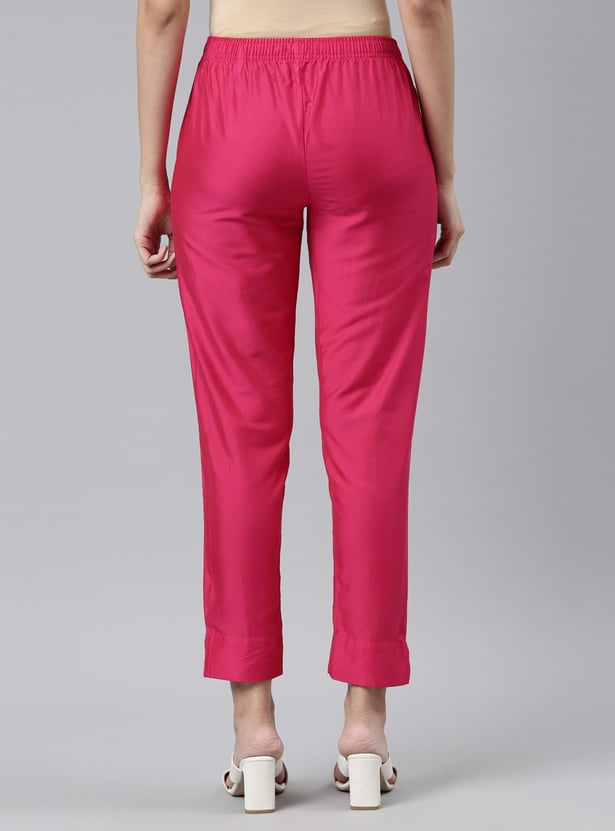 GO COLORS Solid Straight Pant