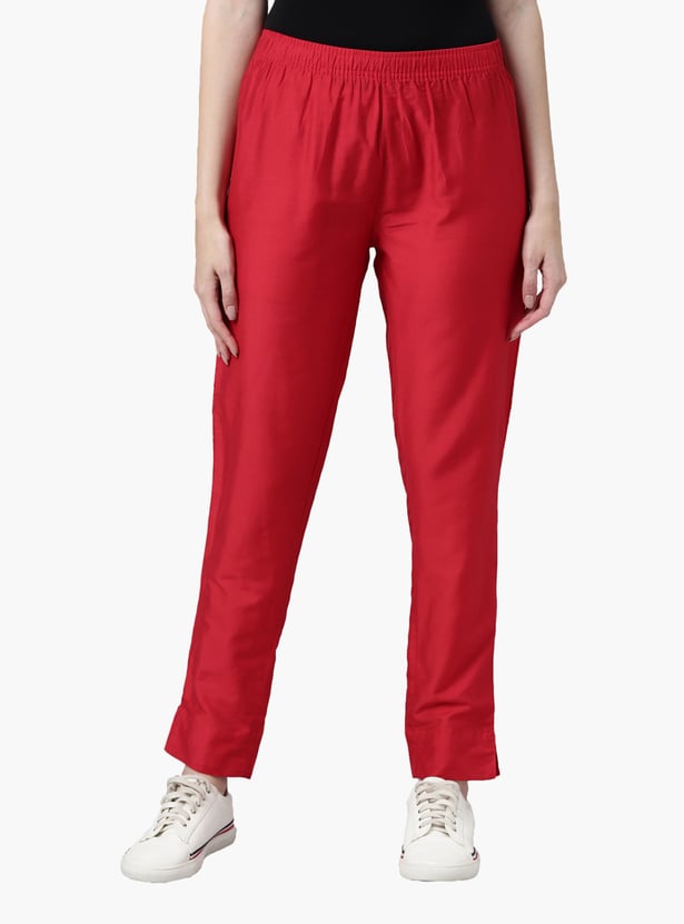 GO COLORS Solid Straight Pant