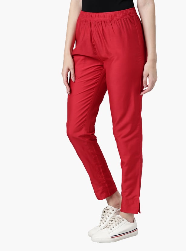 GO COLORS Solid Straight Pant