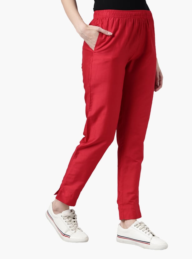 GO COLORS Solid Straight Pant