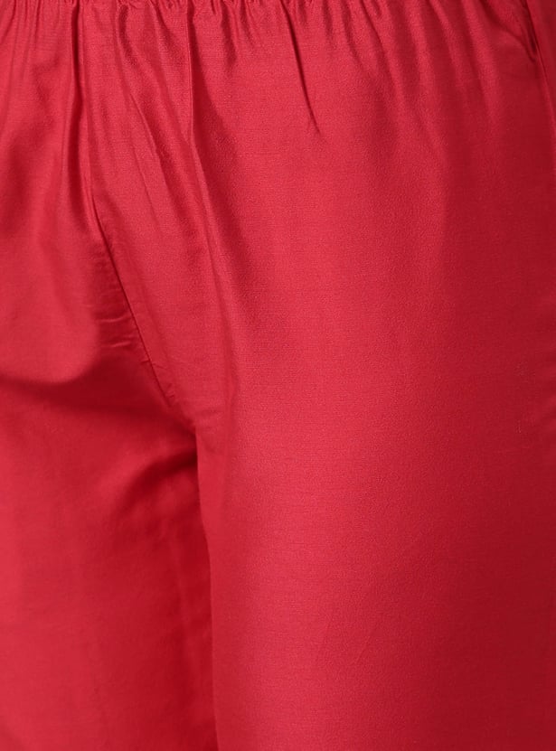 GO COLORS Solid Straight Pant