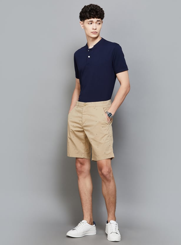Buy POLO Men Printed Slim Fit Casual Shorts from