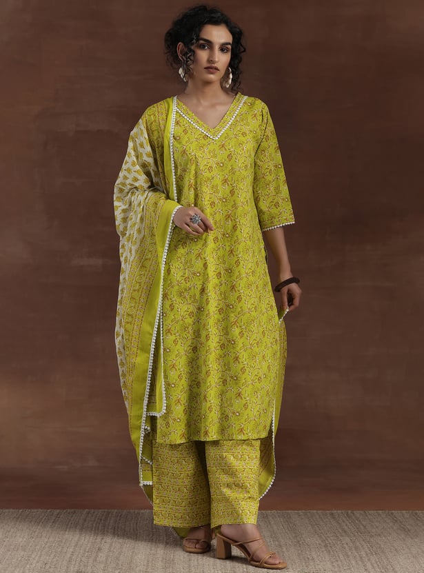 Buy LIBAS Women Printed Straight Kurta Set from Libas at just INR 3299.0