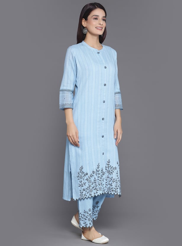 Buy LIBAS Women Striped Straight Kurta Set from Libas at just INR 4299.0