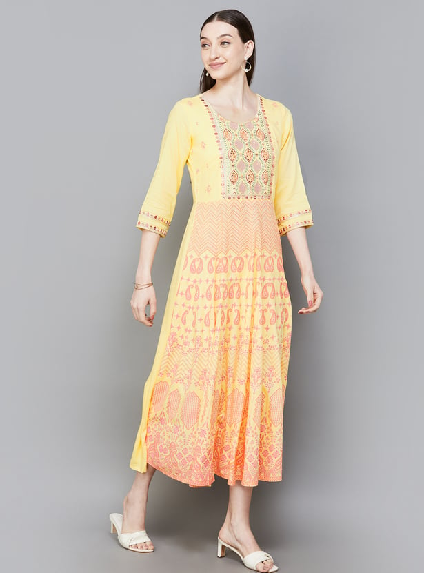 NEERUS Women Embroidered A-Line Kurta