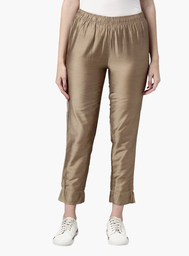 GO COLORS Solid Straight Pant
