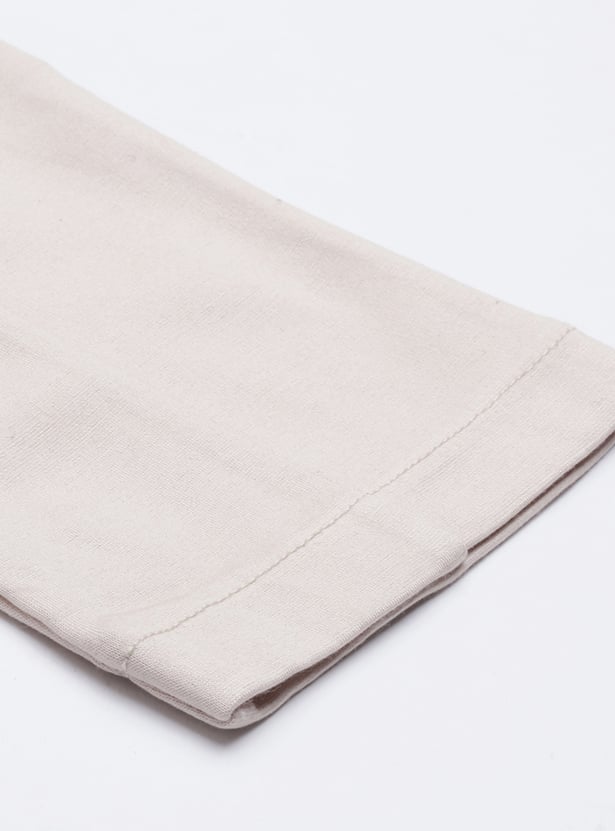 GO COLORS Solid Panelled Knit Treggings