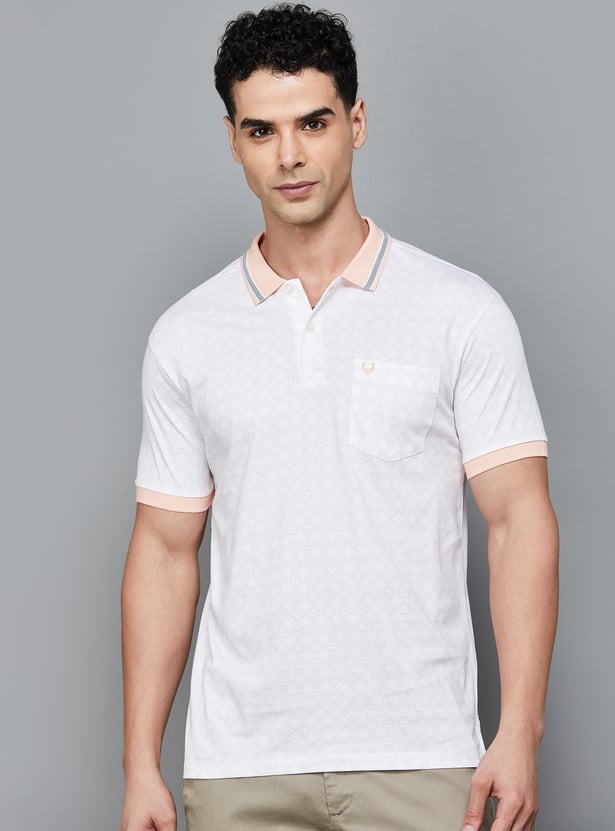 Buy ALLEN SOLLY Men Printed Regular Fit Polo T-shirt from Allen Solly ...
