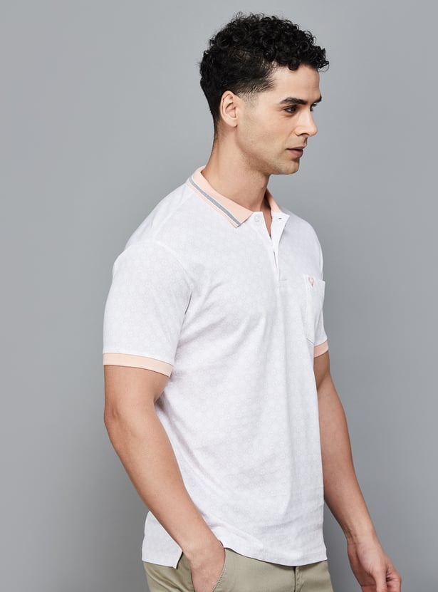 Buy ALLEN SOLLY Men Printed Regular Fit Polo T-shirt from Allen Solly ...