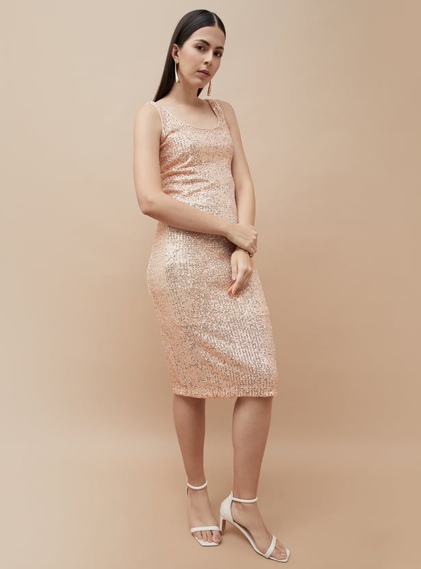 CODE Sequinned Bodycon Dress