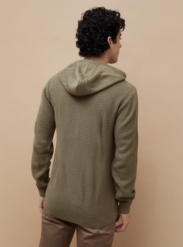 FAME FOREVER Textured Hooded Sweater