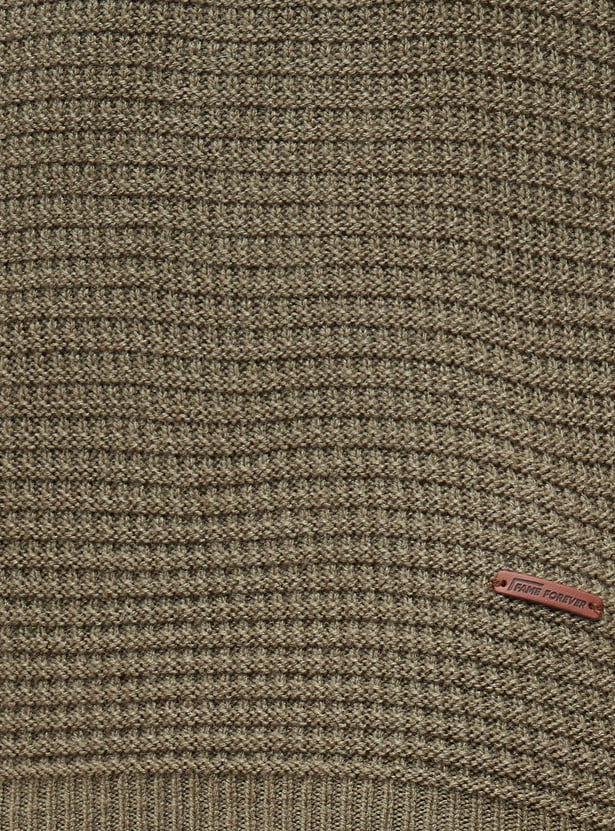 FAME FOREVER Textured Hooded Sweater