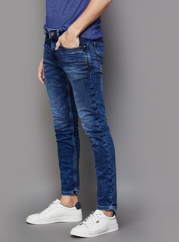 KILLER Men Whiskered Slim Tapered Ankle-Length Jeans