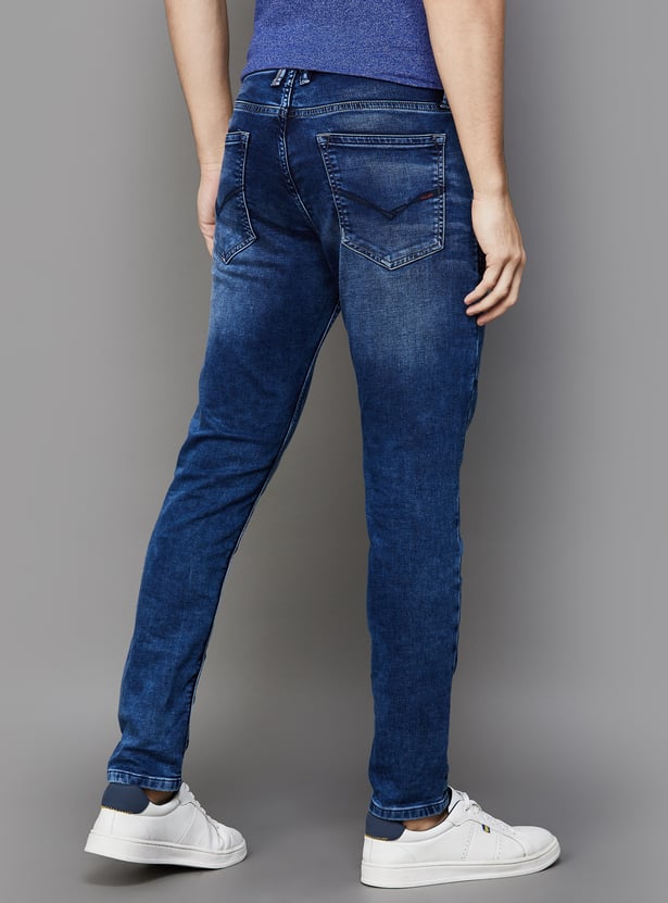 KILLER Men Whiskered Slim Tapered Ankle-Length Jeans