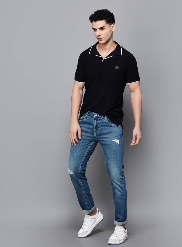 Buy SPYKAR Men Distressed Low-Rise Skinny Fit Jeans from Spykar at
