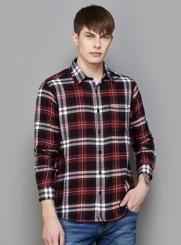Buy SPYKAR Men Checked Slim Fit Casual Shirt from Spykar at just
