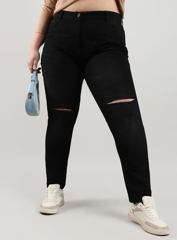 INSTAFAB PLUS Slashed Knee Regular Fit Jeans