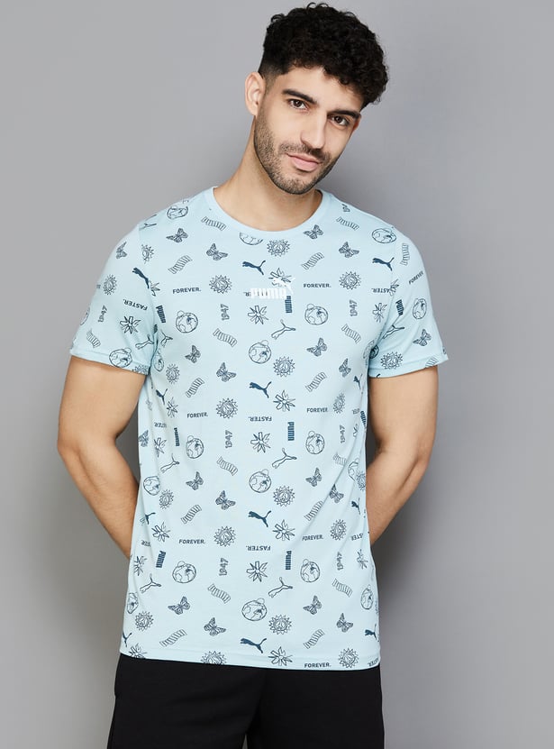 Buy PUMA Men All-Over Print Slim Fit Athletic T-shirt from PUMA at