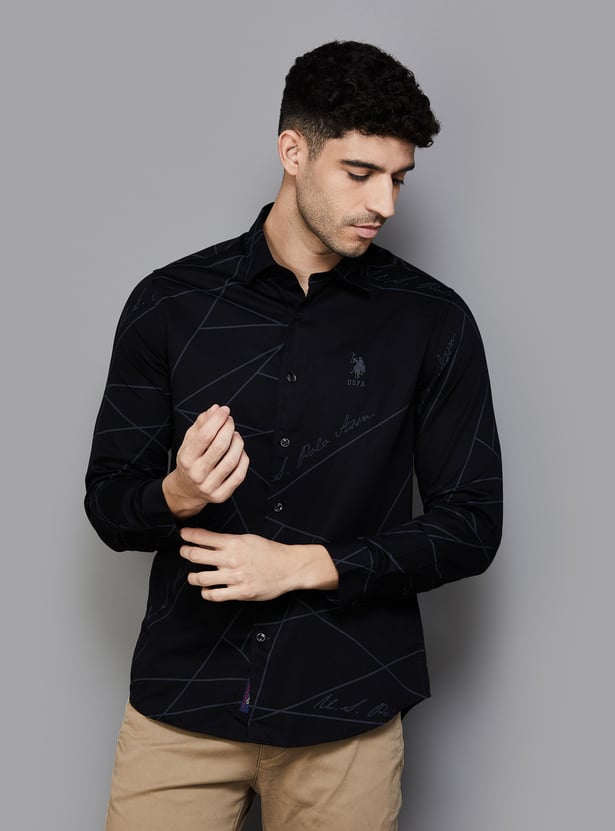 Buy POLO Men Printed Slim Fit Casual Shirt from