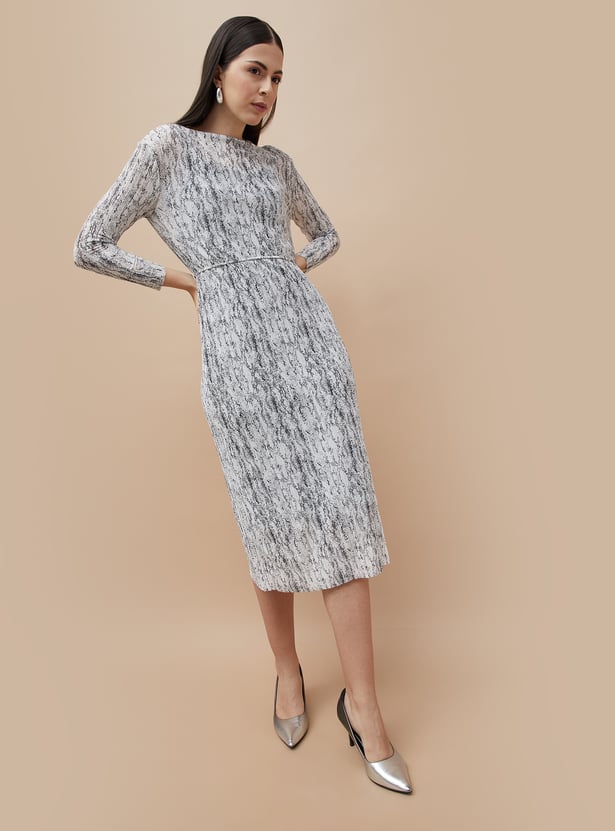 CODE Animal Print Sheath Dress with Slip