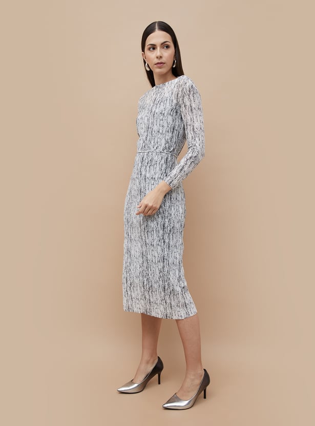 CODE Animal Print Sheath Dress with Slip