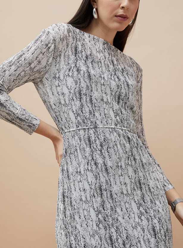 CODE Animal Print Sheath Dress with Slip