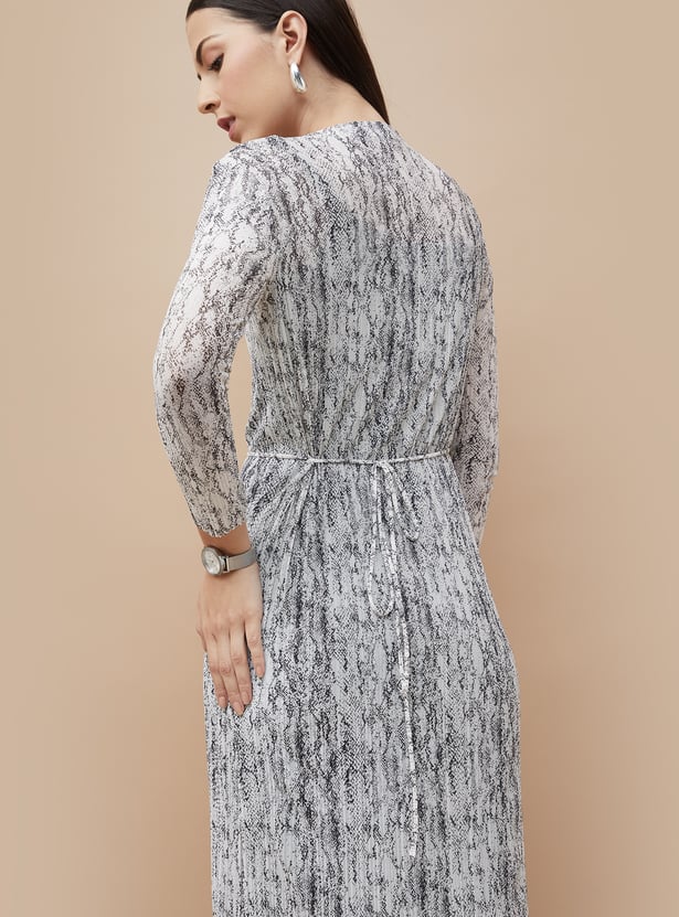 CODE Animal Print Sheath Dress with Slip
