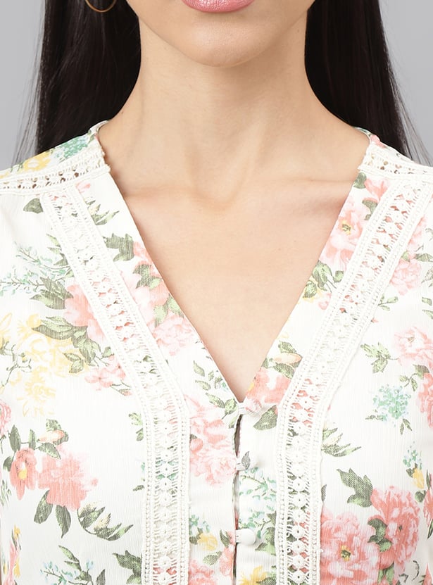 LATIN QUARTERS Floral Print A-line Dress