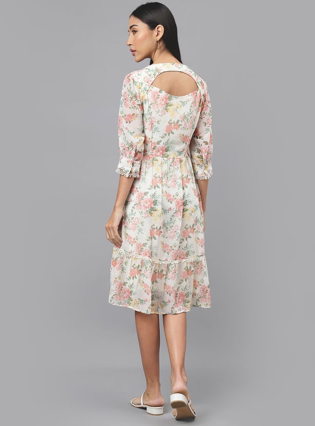 LATIN QUARTERS Floral Print A-line Dress